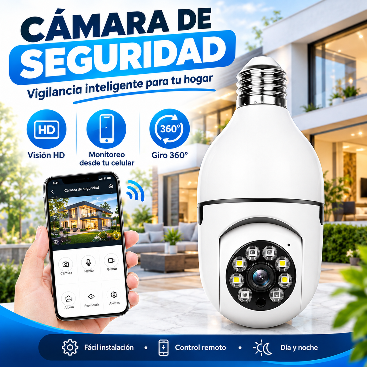 CAMARA DE SEGURIDAD TIPO BOMBILLO.